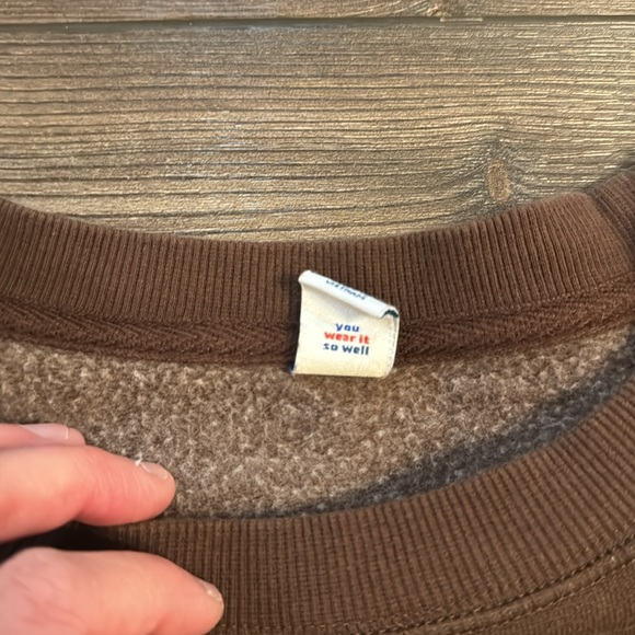 Old Navy Chocolate Brown Split Him Sweatshirt - Picture 3 of 6